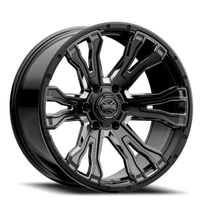 Wheels - Rough Country - Torque TW405 Pulse - Gloss Black with Milled Accents Wheels - Rough Country - Torque TW405 Pulse - Gloss Black with Milled Accents